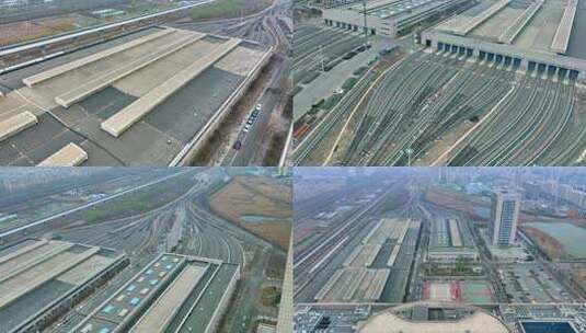 铁路轨道交通出行通勤天津地铁车辆段高清在线视频素材下载