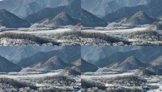4K航拍冬季雪景山脉高清在线视频素材下载