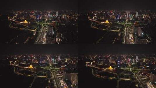 南宁夜景城市航拍空境高清在线视频素材下载
