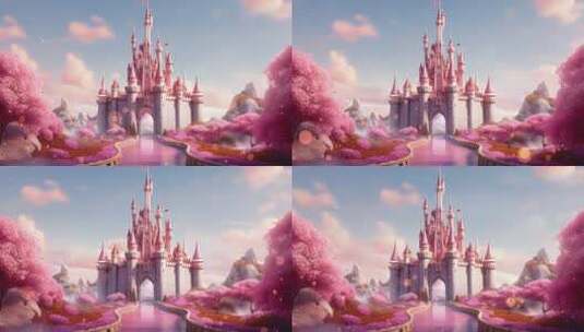 粉色城堡 4高清在线视频素材下载