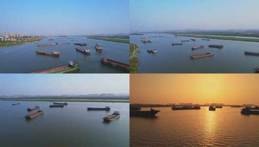 长沙湘江水运交通港口船舶宣传片高清在线视频素材下载