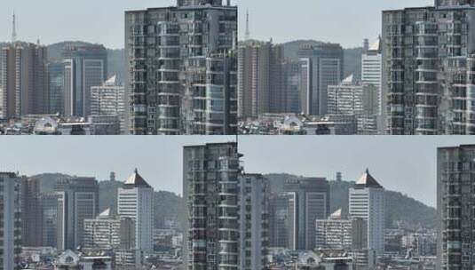 航拍鄂州城市高楼成片成排高档小区城市空镜高清在线视频素材下载