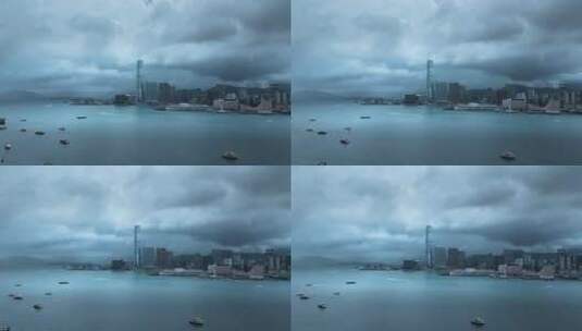 4K高清航拍香港维多利亚港西九龙文化区高清在线视频素材下载