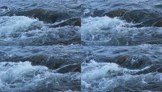 流动的溪水水流慢镜头高清在线视频素材下载