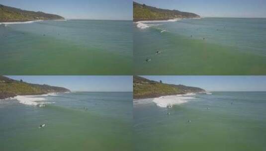 新西兰冲浪者的鸟瞰图高清在线视频素材下载