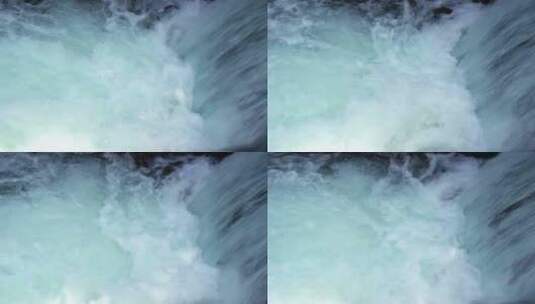 水流湍急的瀑布激起的漂亮水花高清在线视频素材下载