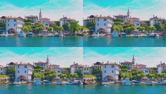 欧洲意大利湖边小镇高清在线视频素材下载