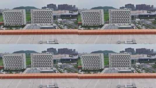 工厂厂房楼顶分布式太阳能光伏面板航拍高清在线视频素材下载