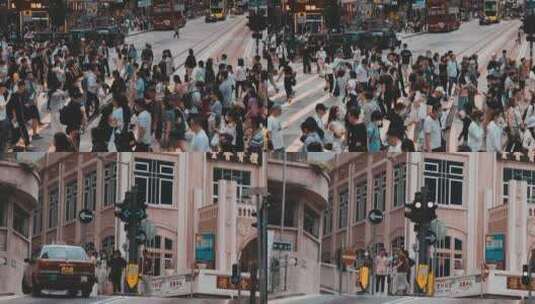 香港街头人群城市人文风景高清在线视频素材下载