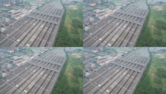 桂林北站交通轨道运输航拍高清在线视频素材下载