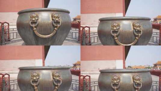 故宫古代水缸防火高清在线视频素材下载