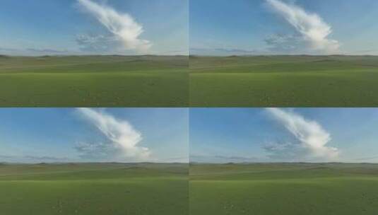 航拍呼伦贝尔草原牧场风光高清在线视频素材下载