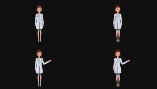 MG动画卡通人物女医生解说4k素材高清在线视频素材下载