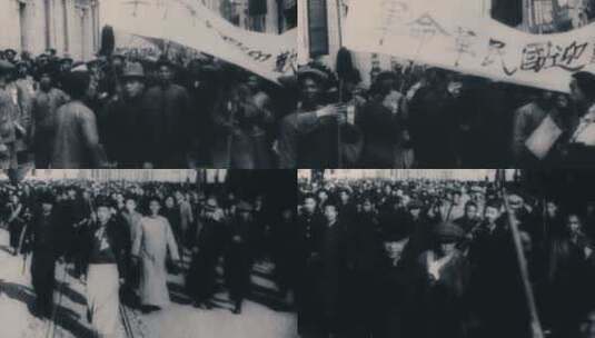 20年代30年代工人罢工游行高清在线视频素材下载