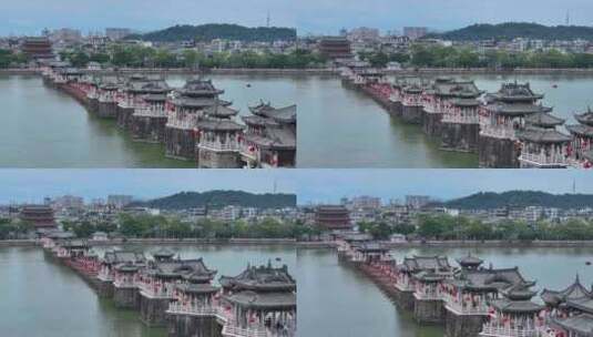 潮州广济桥航拍高清在线视频素材下载