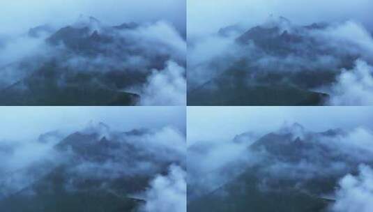 航拍甘南洛克之路风光 雨中云雾高清在线视频素材下载