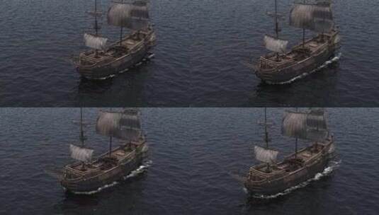 古代船只、商船、贸易船高清在线视频素材下载