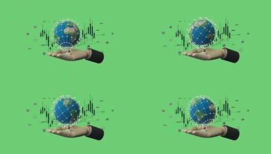 手掌与全球化的球形球体高清在线视频素材下载