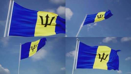 巴巴多斯旗帜高清在线视频素材下载