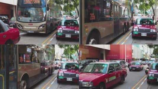 【4K】香港街头塞车高清在线视频素材下载