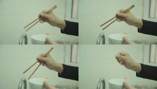 碗筷手抖高清在线视频素材下载