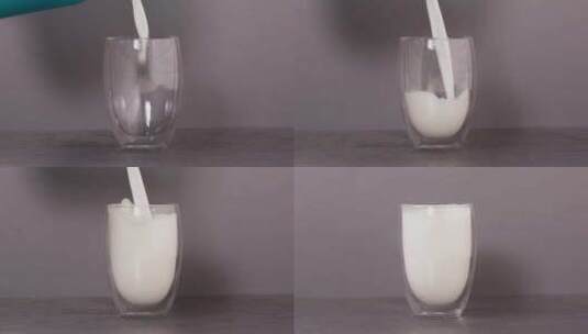 牛奶倒进玻璃杯高清在线视频素材下载