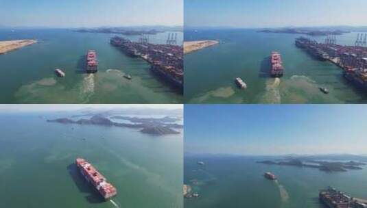 货船海外港口高清在线视频素材下载