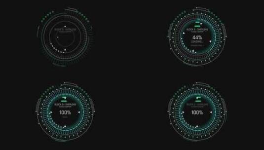 圆盘仪表盘进度条科技合成HUD未来大数据高清在线视频素材下载