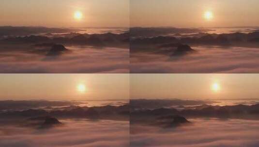 高山云雾唯美大气日出航拍高清在线视频素材下载