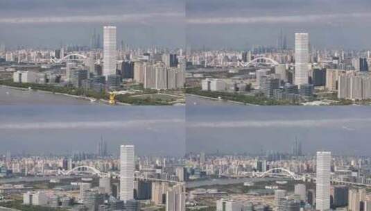 上海前滩建筑航拍高清在线视频素材下载