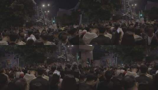 香港跨年夜密集人群高清在线视频素材下载