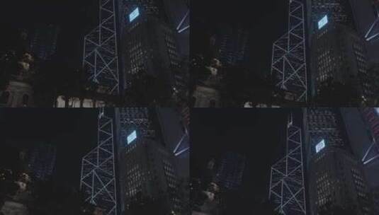 香港中环街景夜景高清在线视频素材下载