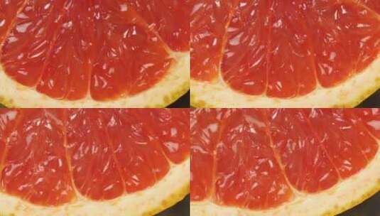 旋转着切开的血橙果肉高清在线视频素材下载