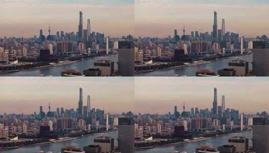 上海天际线8k航拍高清在线视频素材下载