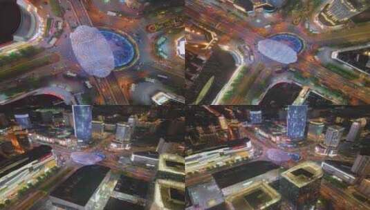 上海市杨浦区大学路商业商圈五角场广场高楼高清在线视频素材下载