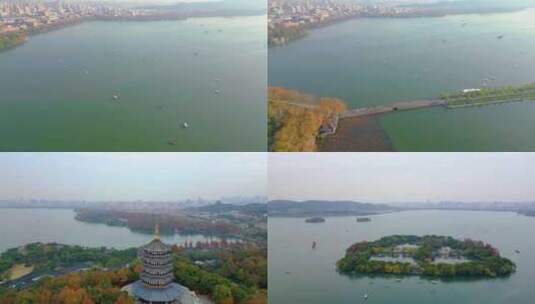 浙江杭州西湖景区航拍高清在线视频素材下载