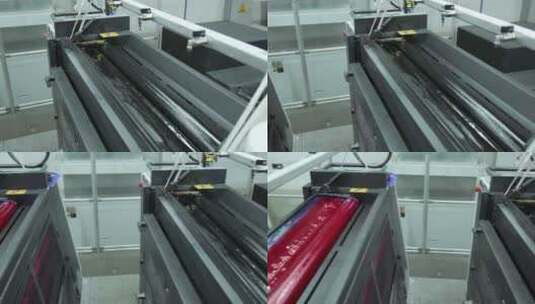 印刷厂里印刷机的油膜滚轮1高清在线视频素材下载