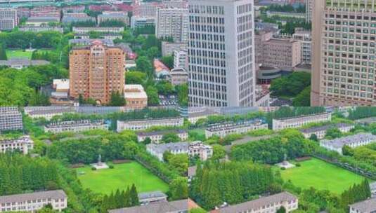 上海市华东理工大学徐汇校区航拍校园风景高清在线视频素材下载