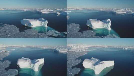 原始北极冰雪景观中的大冰川漂移高清在线视频素材下载