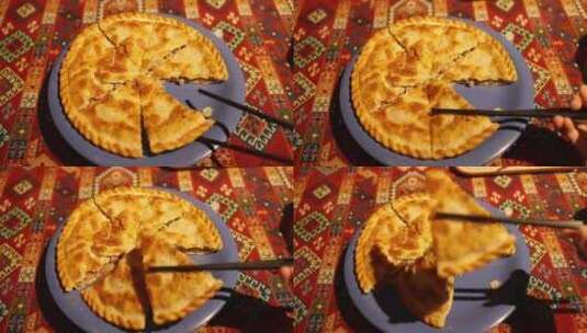 新疆美食小吃馕肉馕高清在线视频素材下载