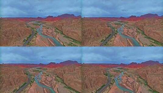新疆天山神秘大峡谷航拍高清在线视频素材下载