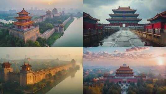 中国祖国首都北京市故宫地标ai素材原创中高清在线视频素材下载