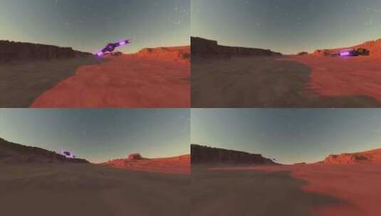 火星表面飞行的宇宙飞船高清在线视频素材下载