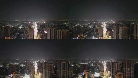 航拍广东中山城市夜景灯光高清在线视频素材下载