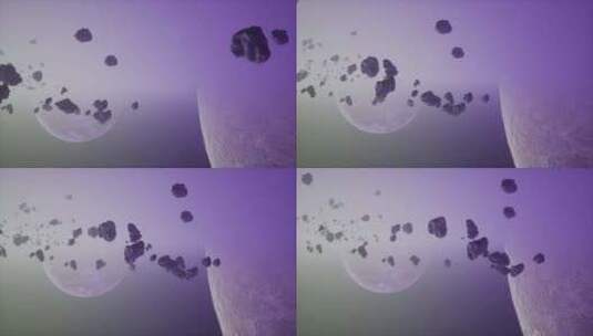 未知行星附近的一大群小行星高清在线视频素材下载
