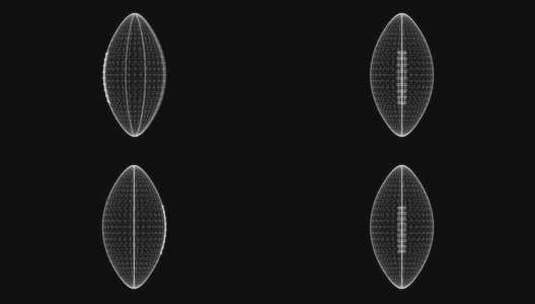 橄榄球的全息屏幕高清在线视频素材下载
