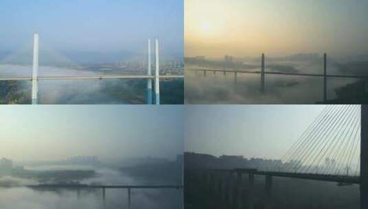 蔡家长江大桥高清在线视频素材下载