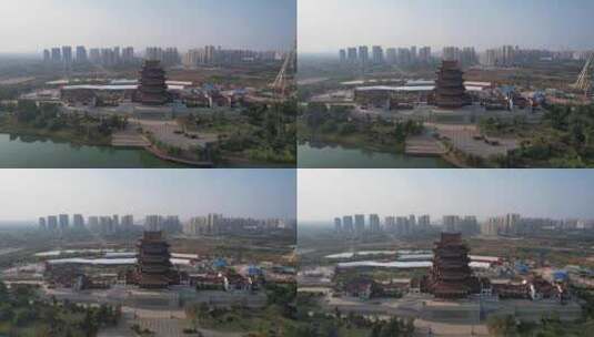 湖南湘潭万楼地标建筑航拍高清在线视频素材下载