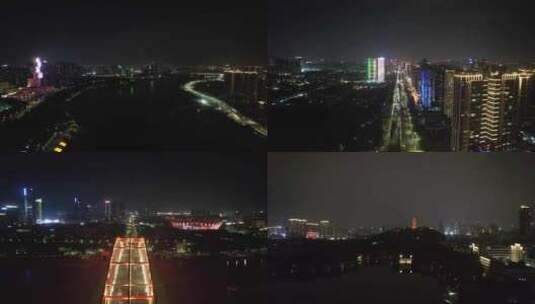 广东佛山城市夜景灯光航拍高清在线视频素材下载