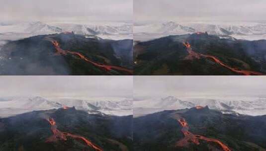 火山，熔岩，喷发，无人机高清在线视频素材下载